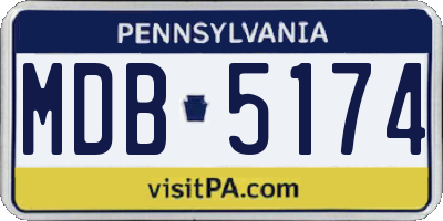 PA license plate MDB5174