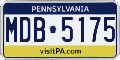 PA license plate MDB5175