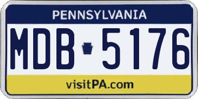 PA license plate MDB5176