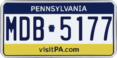 PA license plate MDB5177