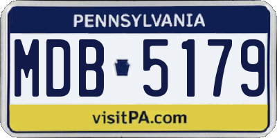 PA license plate MDB5179