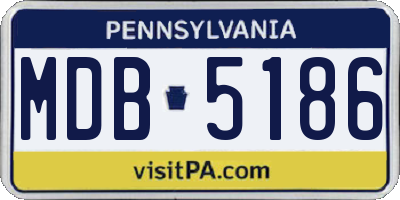 PA license plate MDB5186