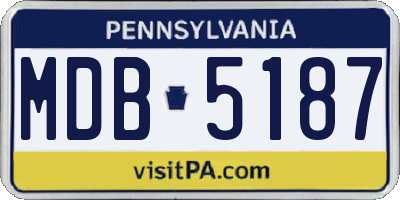 PA license plate MDB5187