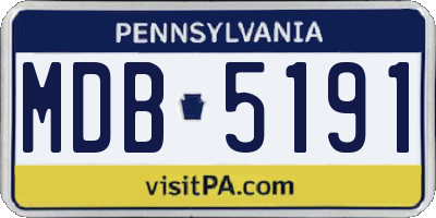 PA license plate MDB5191