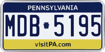 PA license plate MDB5195
