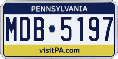 PA license plate MDB5197