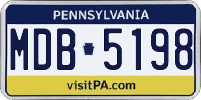 PA license plate MDB5198