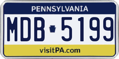 PA license plate MDB5199