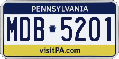 PA license plate MDB5201