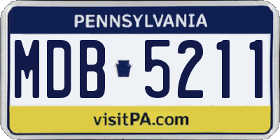 PA license plate MDB5211