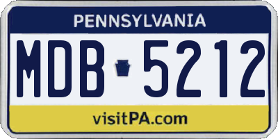 PA license plate MDB5212