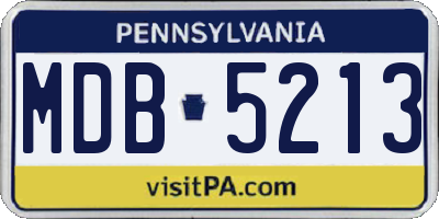 PA license plate MDB5213