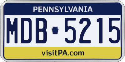 PA license plate MDB5215