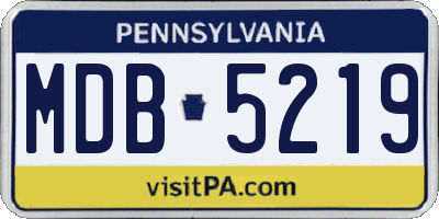 PA license plate MDB5219
