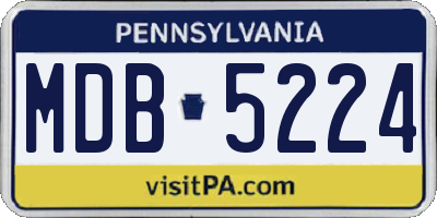 PA license plate MDB5224
