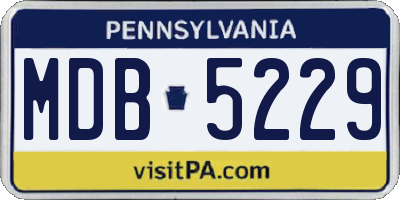 PA license plate MDB5229