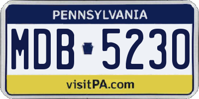 PA license plate MDB5230