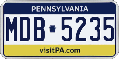 PA license plate MDB5235