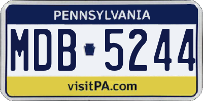 PA license plate MDB5244