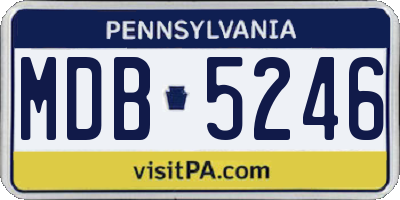 PA license plate MDB5246