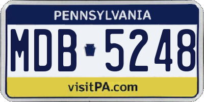 PA license plate MDB5248