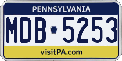 PA license plate MDB5253