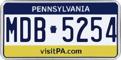 PA license plate MDB5254