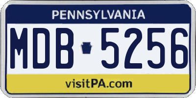 PA license plate MDB5256