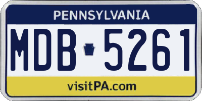 PA license plate MDB5261