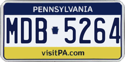 PA license plate MDB5264