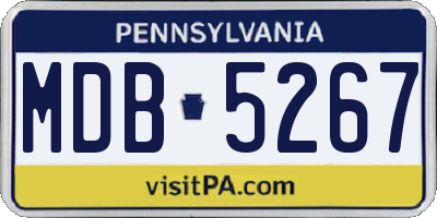 PA license plate MDB5267