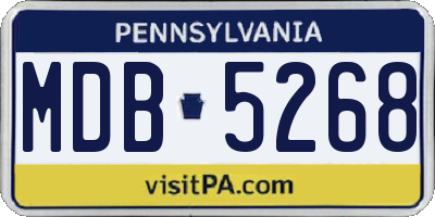 PA license plate MDB5268