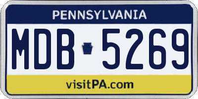 PA license plate MDB5269