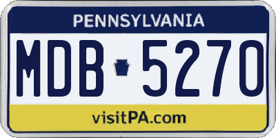 PA license plate MDB5270