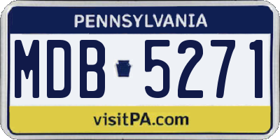 PA license plate MDB5271