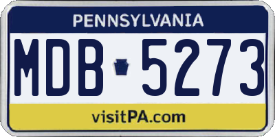 PA license plate MDB5273