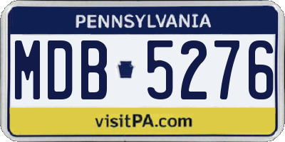PA license plate MDB5276