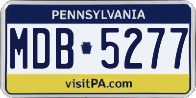 PA license plate MDB5277