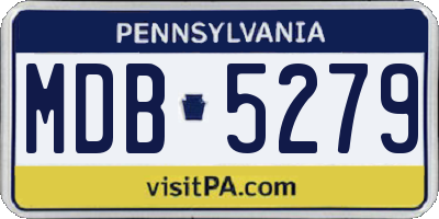 PA license plate MDB5279