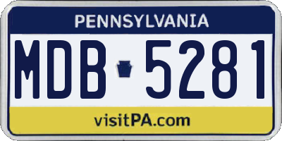 PA license plate MDB5281