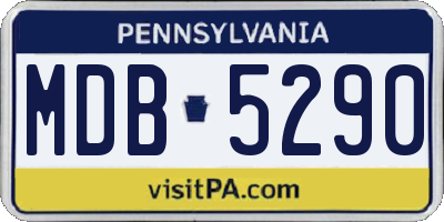 PA license plate MDB5290