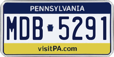 PA license plate MDB5291