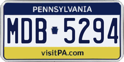 PA license plate MDB5294