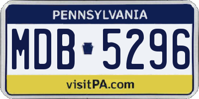 PA license plate MDB5296