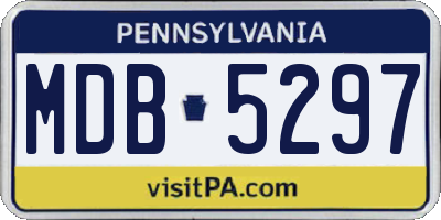 PA license plate MDB5297