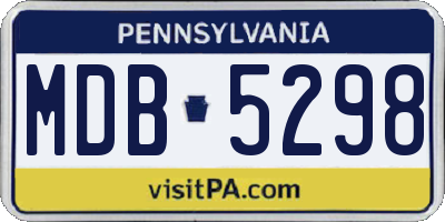 PA license plate MDB5298