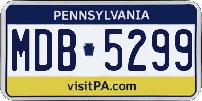 PA license plate MDB5299