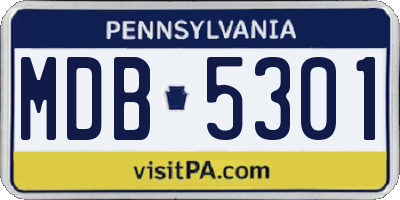 PA license plate MDB5301
