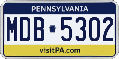 PA license plate MDB5302