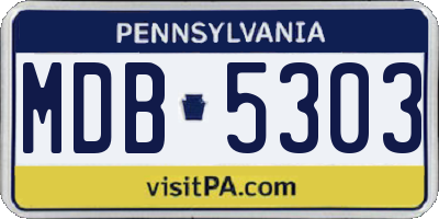 PA license plate MDB5303